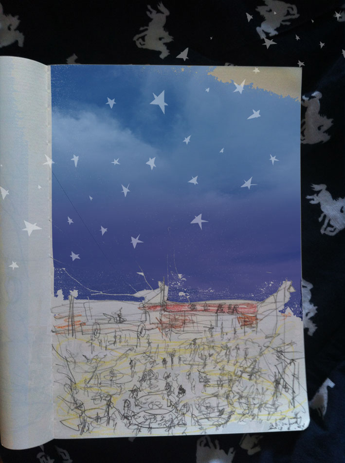 佐土原駅前での祭り