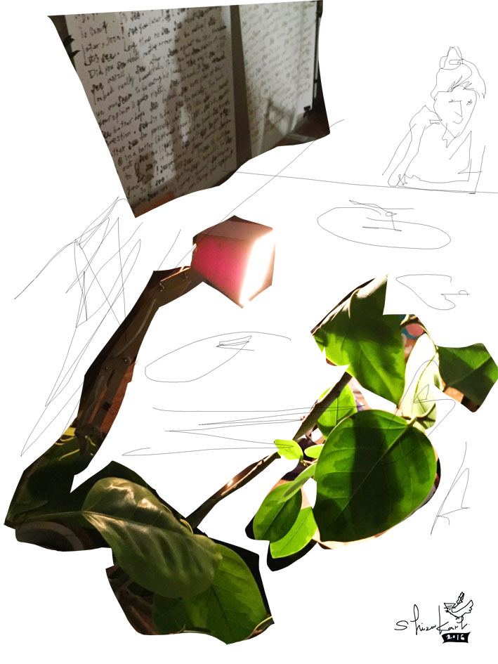 ある日のスケッチとコラージュ