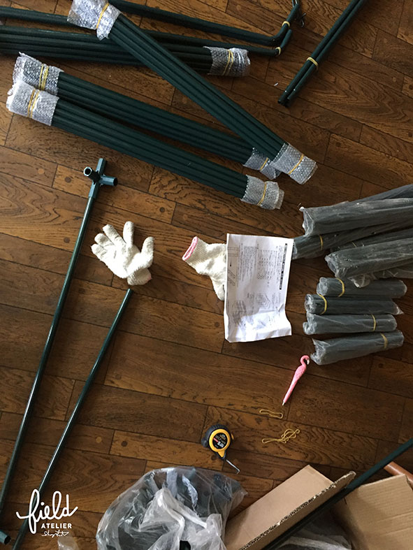 三角屋根ハウスを組み立てる -1-