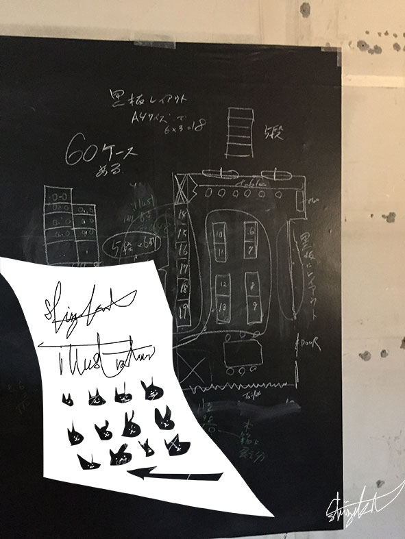 「shizukart illustration 展」展示方法