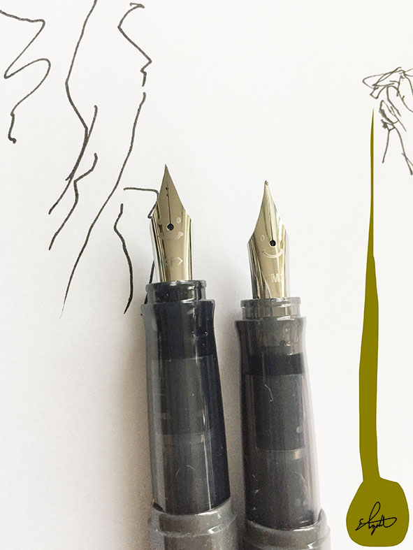 PILOT万年筆「kakuno」を使い、